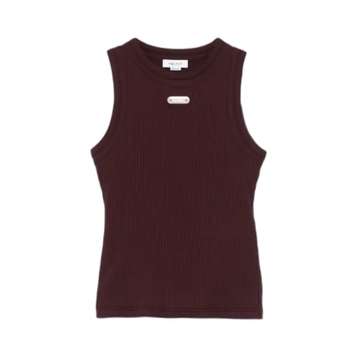 Logo-Plaque Ribbed Tank Top