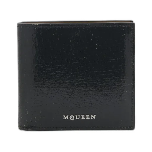 Crackled Logo Lettering Bi-Fold Wallet
