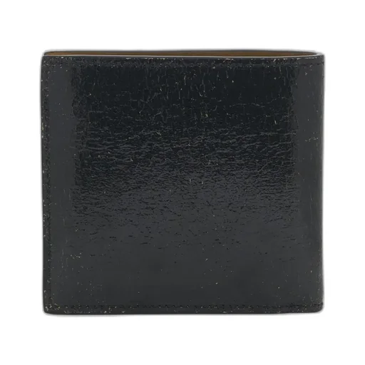 Crackled Logo Lettering Bi-Fold Wallet
