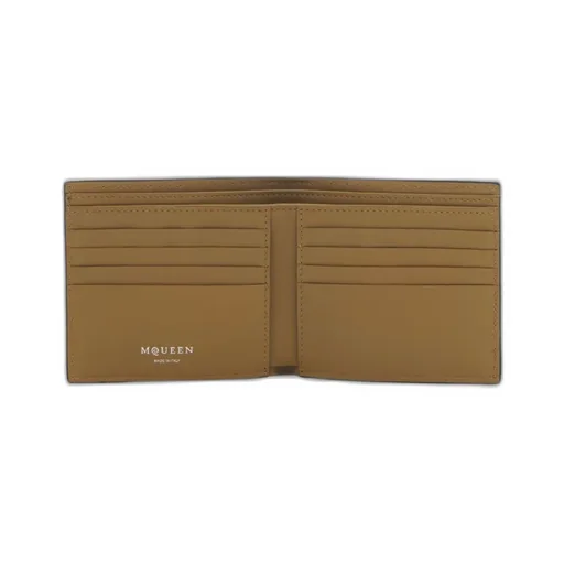 Crackled Logo Lettering Bi-Fold Wallet