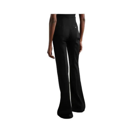 Fold Over Waist Flared Tailored Trousers