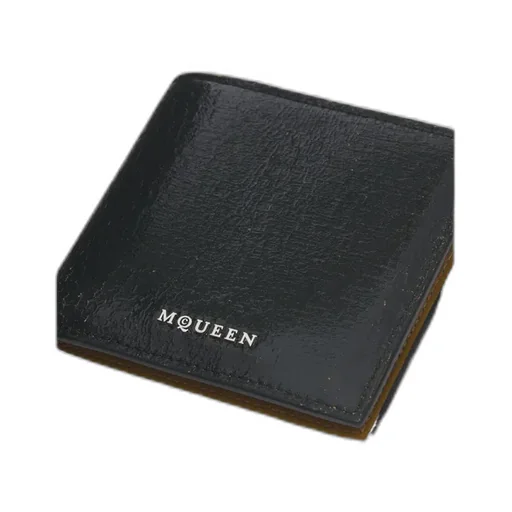Crackled Logo Lettering Bi-Fold Wallet