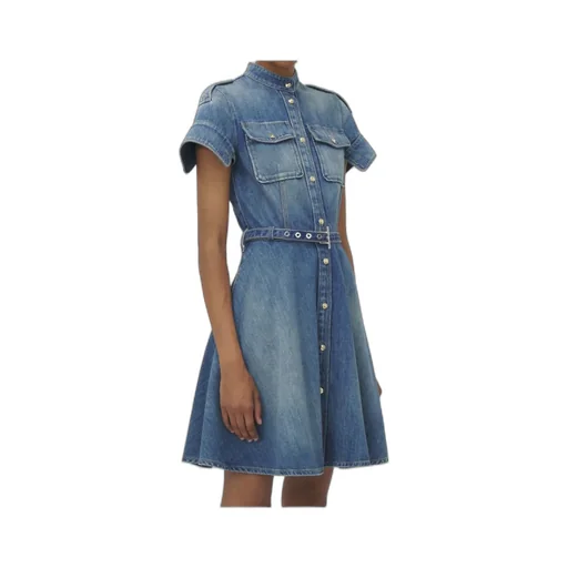 Short-Sleeve Shirt Denim Mini Dress