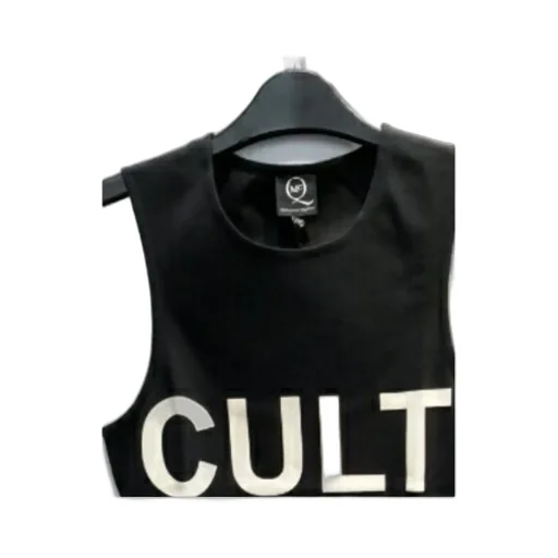 Black Lettered Pattern Vest