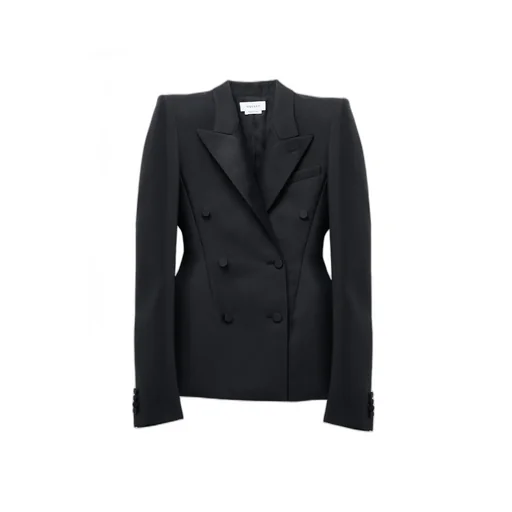 Stacked Shoulder Double-Breasted Jacket