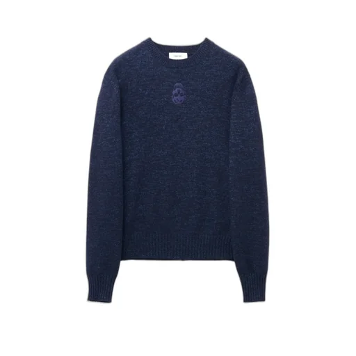 Skull Embroidered Crewneck Jumper
