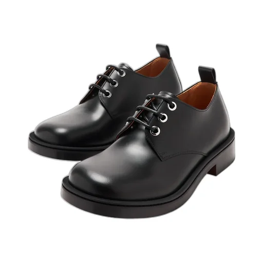 Round-Toe Lace-Up Derby Shoes