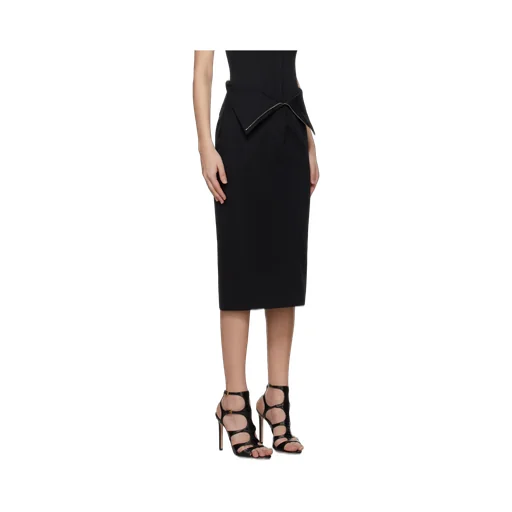Zip Detailed Midi Skirt