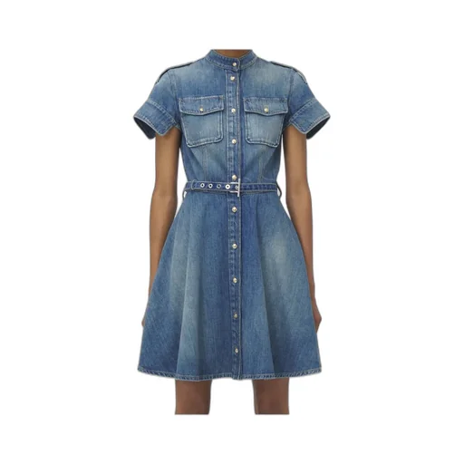 Short-Sleeve Shirt Denim Mini Dress