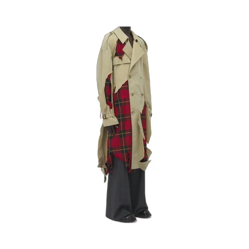 Distressed Macqueen Tartan Trench Coat