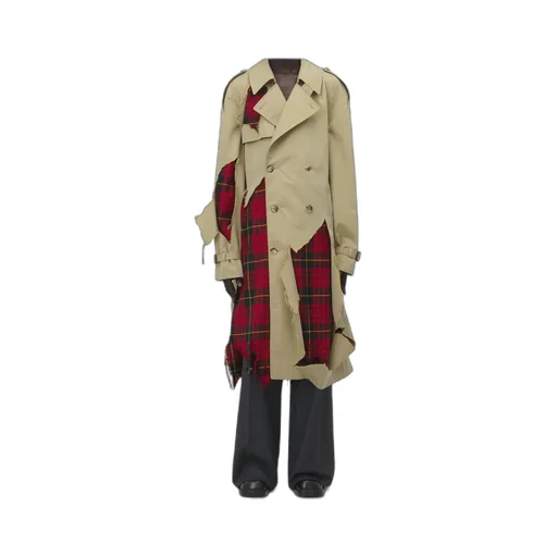 Distressed Macqueen Tartan Trench Coat