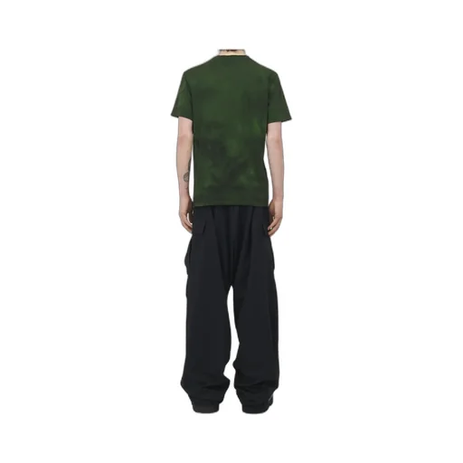 Skull Embroidered Tie-Dyed T-Shirt