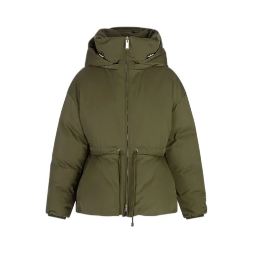 Peplum Drawstring Waist Puffer Jacket