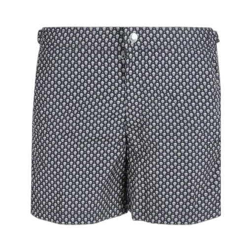 Skull-Patterned Button-Down Shorts