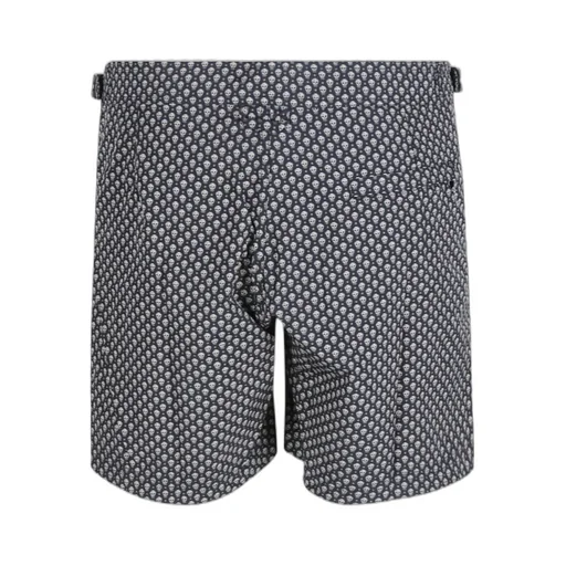 Skull-Patterned Button-Down Shorts