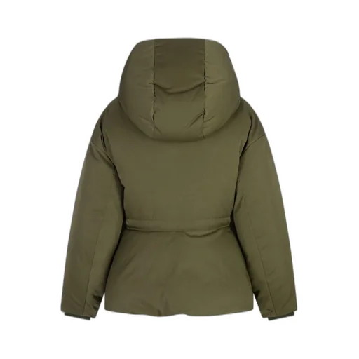 Peplum Drawstring Waist Puffer Jacket