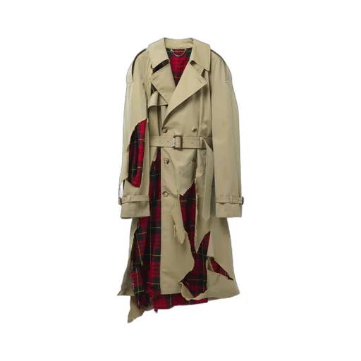 Distressed Macqueen Tartan Trench Coat