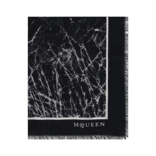 Graphic Printed Frayed-Edge Scarf
