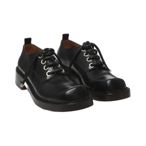 Round-Toe Lace-Up Derby Shoes