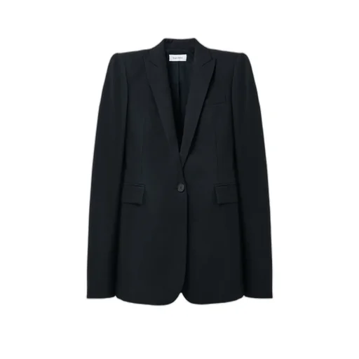 Stacked Shoulder Single-Breasted Jacket