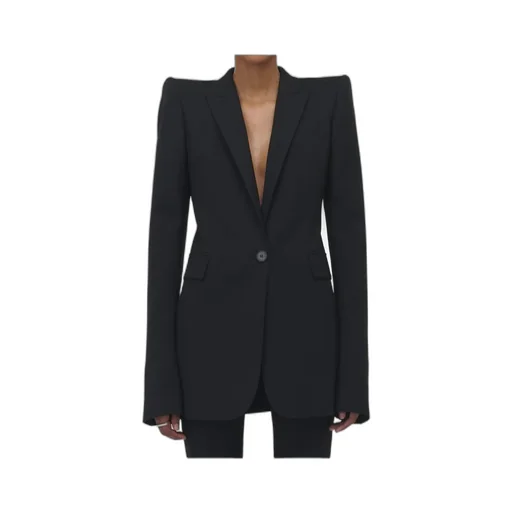 Stacked Shoulder Single-Breasted Jacket
