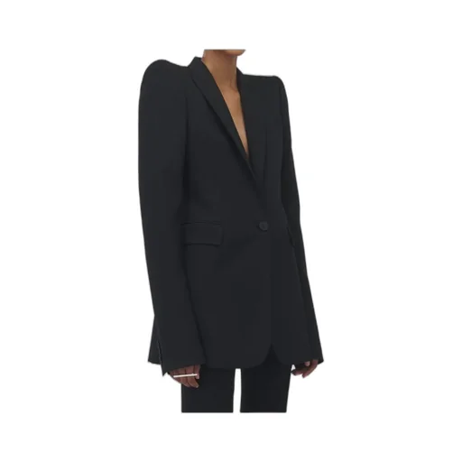 Stacked Shoulder Single-Breasted Jacket