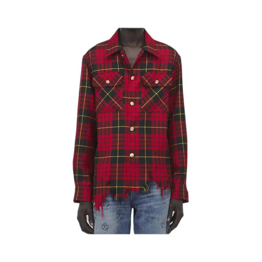 Distressed Tartan Overshirt