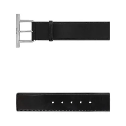 T-Bar Buckled Logo Engraved Belt