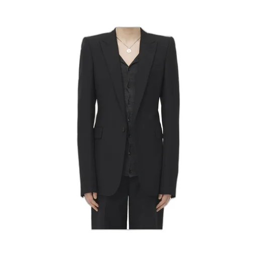 Stacked Shoulder Single-Breasted Jacket