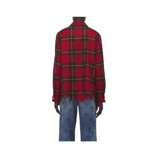 Distressed Tartan Overshirt