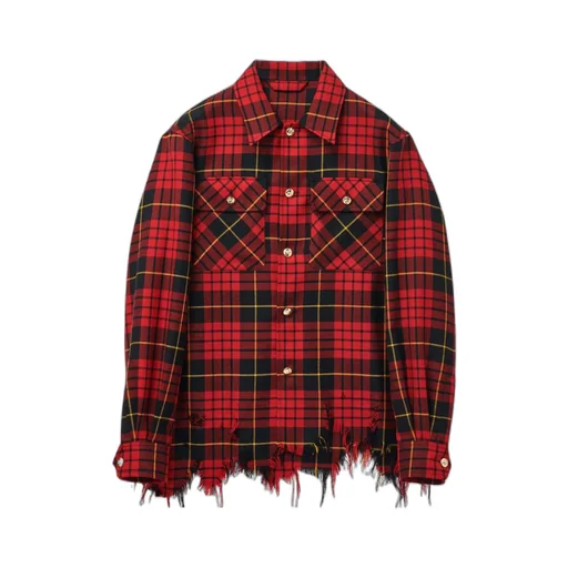 Distressed Tartan Overshirt