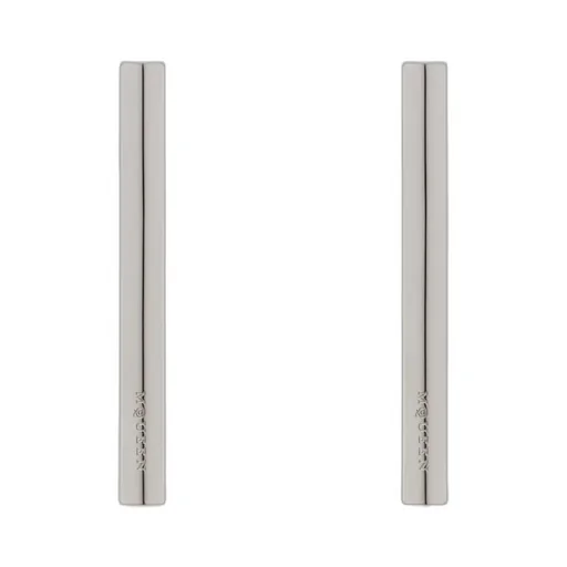 Cross-Bar Logo Engraved Earrings