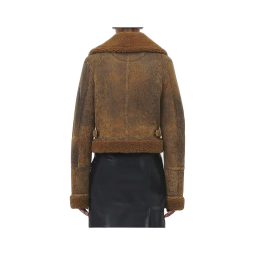 Off-Center Zip Aviator Jacket