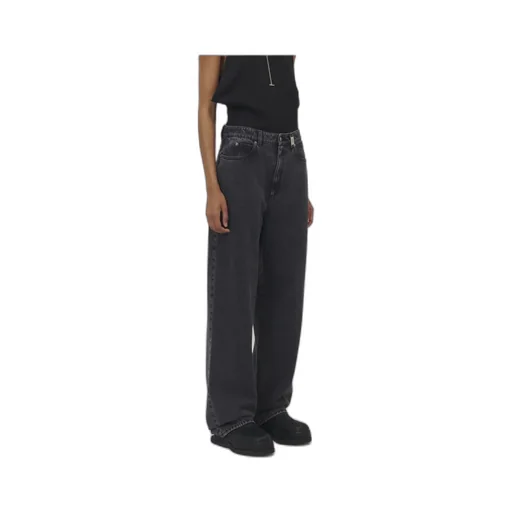 Wide-Leg Skull Plaque Jeans