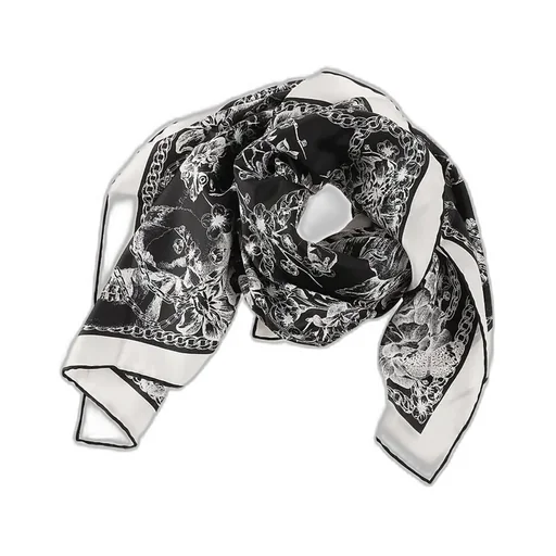 Flower Skeleton Silk Scarf