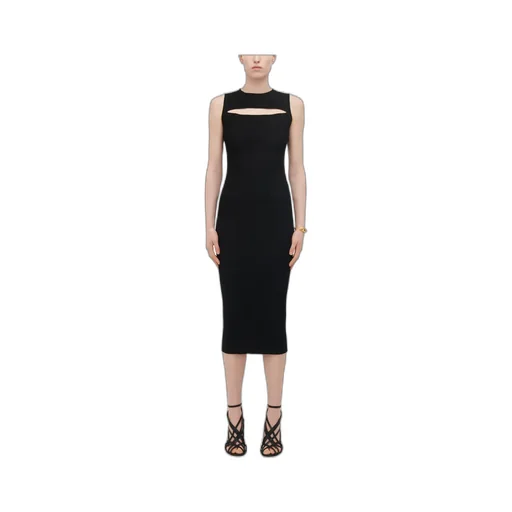 Cut-Out Knitted Sleeveless Dress