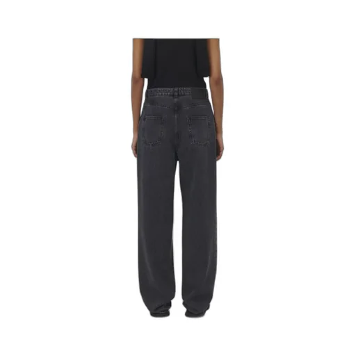 Wide-Leg Skull Plaque Jeans