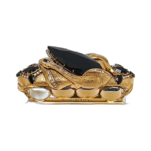 Knuckle Embossed Embellished Clutch Bag