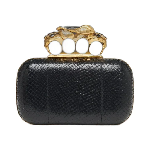 Knuckle Embossed Embellished Clutch Bag