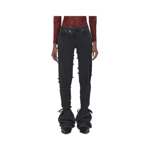 Low-Rise Tied Jeans
