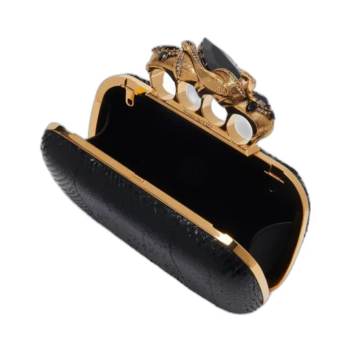 Knuckle Embossed Embellished Clutch Bag