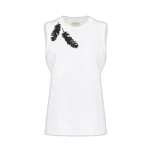 Feather Embellished Tank Top
