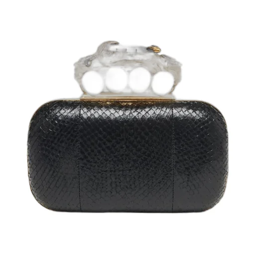 Knuckle Embossed Embellished Clutch Bag