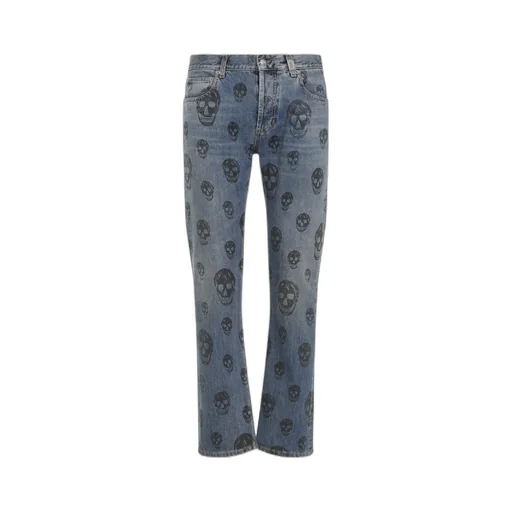 Skull Printed Straight-Leg Jeans
