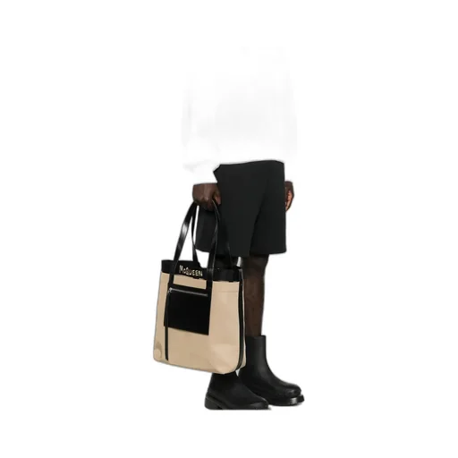Logo-Embroidered Top Handle Bag