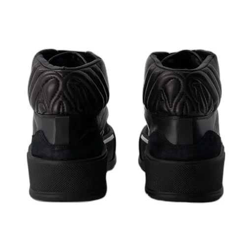 Seal-Embroidered High-Top Sneakers