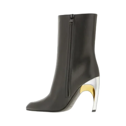 95Mm Leather Ankle Boots