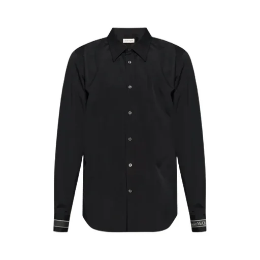 Logo-Strap Buttoned Poplin Shirt
