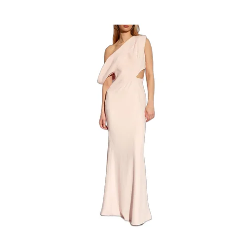 Cut-Out Detailed Asymmetric Shoulder Dress