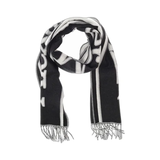 Logo Printed Fringed Scarf